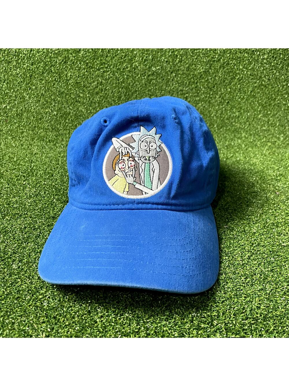 Rick & Morty Mens Blue Embroidered Adult Swim Adjustable Baseball Cap Hat OS
